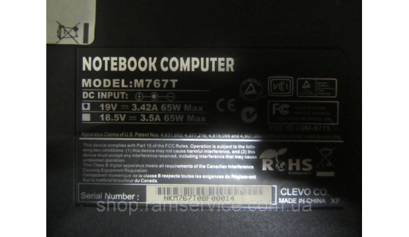 Корпус для ноутбука X-ONE M767T, б/в