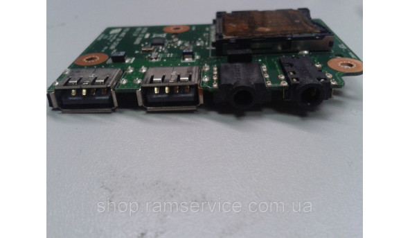 Плата картридера, USB и аудио для ноутбука MEdion MD99090, * A15YA IO Board REV 2.0, б / у