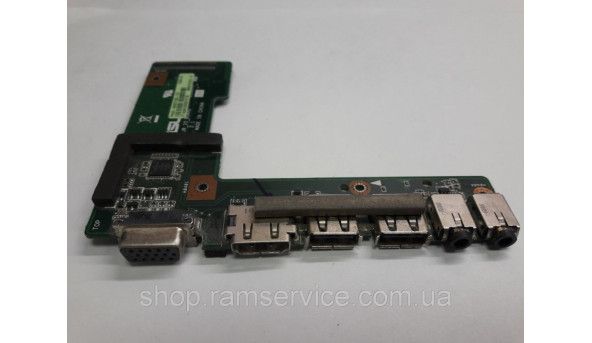 USB, VGA, HDMI, Audio разъемы для ноутбука Asus K52, * K52JR_IO REV 2.3, K52JR_IO REV 2.1, б / у