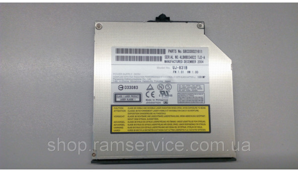 CD/DVD привід для ноутбука Toshiba Qosmio QG10-120, UJ-831B, б/в - 297188