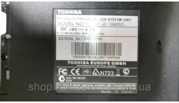 Корпус TOSHIBA Satellite Pro L300D, б/в - 298696