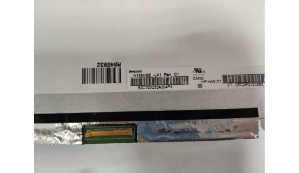 Матриця Innolux, N156HGE -LA1 Rev:C1, 15.6", 40-pin, LCD, Full HD 1920x1080, Slim, б/в, Є вертикальна полоса, на синьому фоні у лівому куті появляється засвіт, на всіх інших кольорах немає - 299044