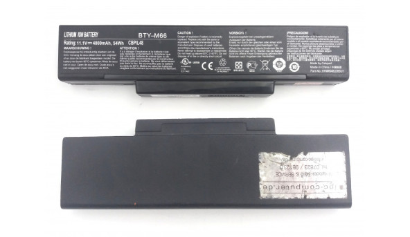 Аккумулятор для ноутбука MSI MegaBook CR400 CR420 CX420 EX400 EX460 BTY-M66 11.1V 4400mAh Б/У
