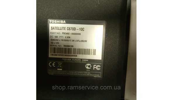 Корпус TOSHIBA C670D, б/в - 299793