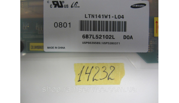 Матриця SAMSUNG, LTN141W1-L04, 14.1", б/в - 299936