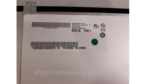 Матрица AU Optronics B140XW03 V.1 14.0 "LED 1366x768, б / у - 299982