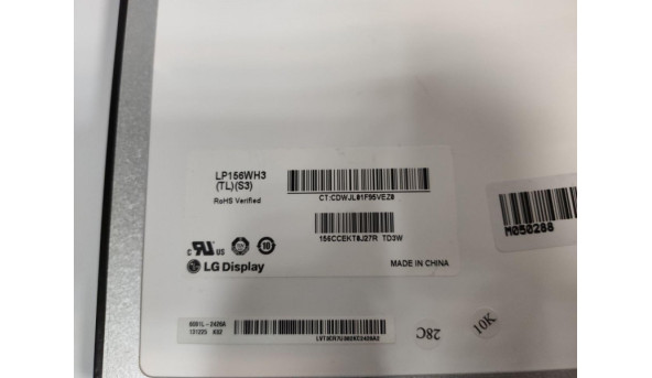 Матриця LG Display, LP156WH3 (TL)(S3), 15.6'', LCD, HD 1366x768, 40-pin, Slim, б/в. Має вертикальну полосу, помітна на всіх кольорах окрім білого - 299988