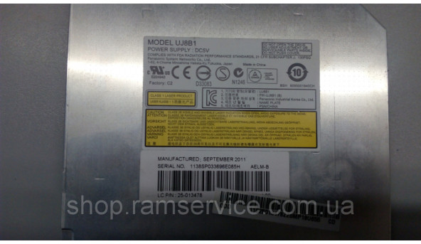 CD / DVD привод для ноутбука Lenovo IdeaPad Y570, UJ8B1, б / у - 300345