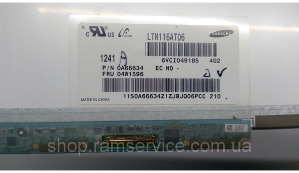 Матрица SAMSUNG, LTN116AT06, 11.6 "LED, 1366x768, б / у - 300384
