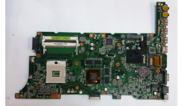 Материнська плата для ноутбука Asus K73S, K73SD, 60-N5HMB2100-B05, 69N0L6M21B05, Б/В.  Нетестована, стан невідомий. Візуально без пошкоджень, погнута.  Відео: N12P-GS-A1 GeForce GT540M.