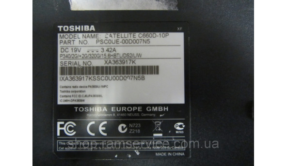 Корпус Toshiba C660D-10P, б/в - 300766