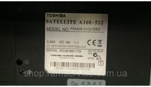 Корпус для ноутбука Toshiba Satellite A100-522, б/в - 300829
