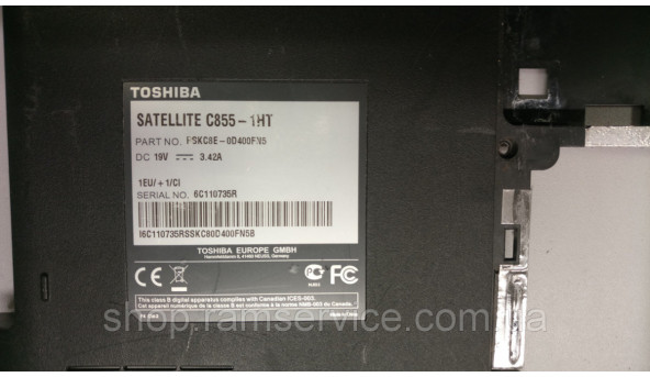 Корпус для ноутбука  Toshiba Satellite C855-1HT, б/в
