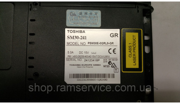 Корпус для ноутбука Toshiba SM03-241, б/в - 300831