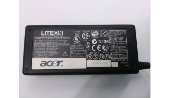 Блок живлення Acer PA-1600-02, 19V 3.16A 65W, б/в, оригінал - 300944