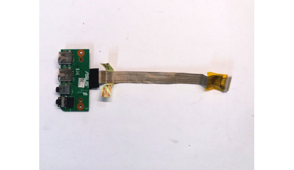 Плата з роз'ємами USB та Audio, для ноутбука Asus N53JN, 60-N4SI01000, Б/В, пошкоджені USB (фото) - 301063