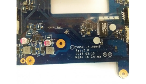 Материнська плата для ноутбука HP 15, LA-A994P, Rev:2.0. Має впаяний процесор Intel Mobile Celeron N2840, SR1YJ. Стартує, візуальних дефектів немає. Продаєтся з охоледженням та USB адаптером. - 301126