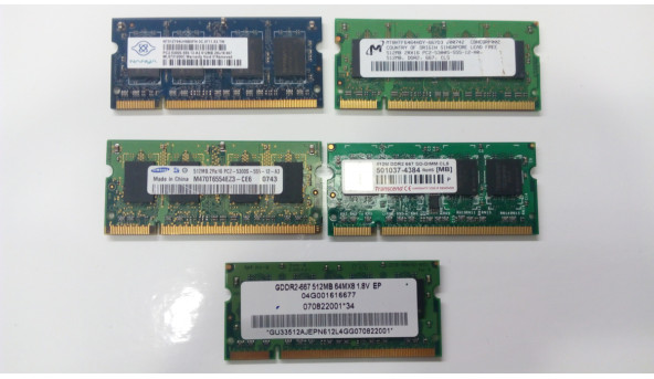 Оперативна память DDR2, 667 МГц, 512 Mб,  5300S, SODIMM, б/в
