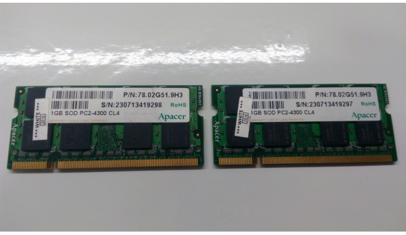 Оперативна память DDR2, 1 Гб 4300S, SODIMM, б/в