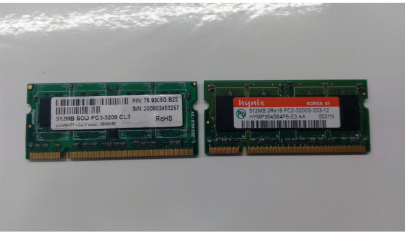 Оперативная память DDR2, 400 МГц, 512 Мб, 3200S, SODIMM, б / у