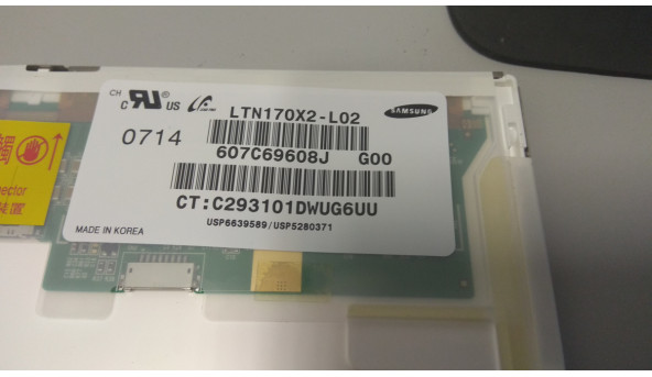 Матриця Samsung, LTN170X2-L02, CCFL 1-Bulb, 17.0", WXGA+ 1440x900 - 302763