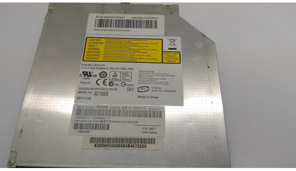 CD / DVD привод для ноутбука Asus K50C, AD-7560S, SATA, Б / У - 302908