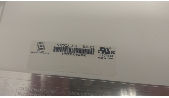 Матрица Chi Mei Optoelectronics, N170C2-L02 Rev.C2, CCFL 1-Bulb, 17.0 ", WXGA + 1440x900, Б / У - 303078