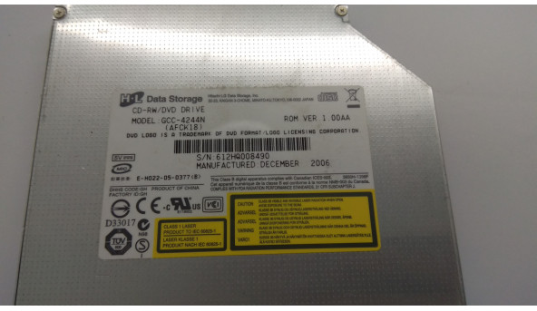 CD/DVD привід для ноутбука Acer TravelMate 2480, ZR1, GCC-4244N, IDE, Б/В - 303292