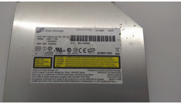 CD/DVD привід для ноутбука Fujitsu Amilo L7320GW, GSA-T10N, IDE, Б/В - 303378