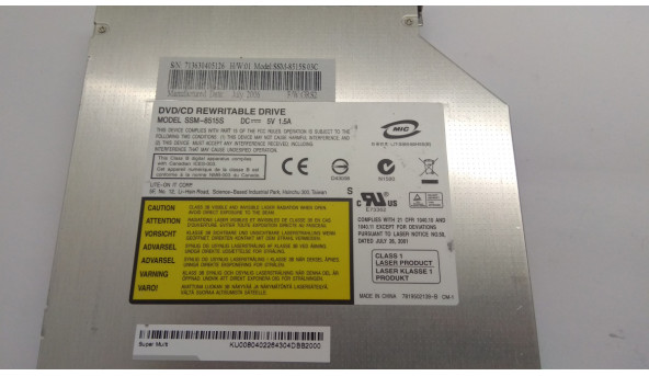 CD / DVD привод для ноутбука Acer Aspire 5040, MS2171, SSM-8515S, IDE, Б / У - 303431