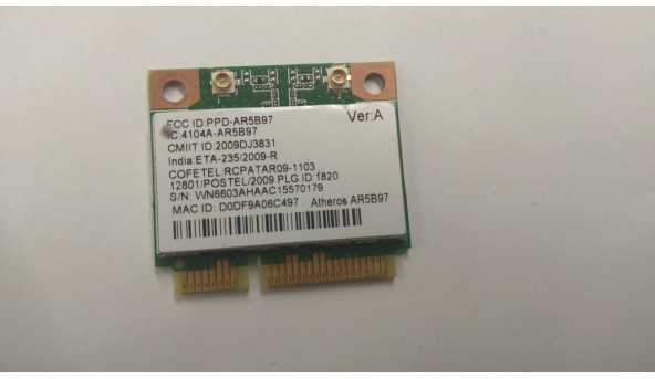 Адаптер wi-fi,знятий з ноутбука Packard Bell TK11, TK81 , 2009DJ3831, Б/В