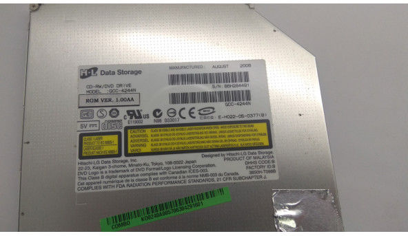 CD/DVD привід для ноутбука Acer Aspire 5610Z, BL50, GCC-4244N, IDE, Б/В