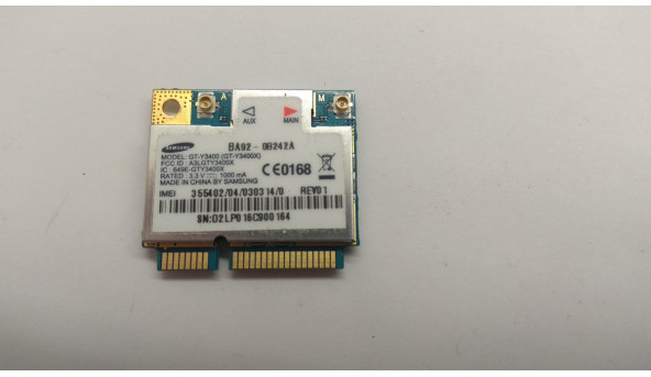 Адаптер WI-FI, снят с ноутбука Samsung 550C, XE550C22, BA92-08242A, GT-Y3400, Б / У, в хорошем состоянии, без повреждений.