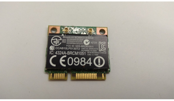 Адаптер WI-FI, снят с ноутбука HP Pavilion dm1, dm1-4125ea, 657325-001, Б / У, в хорошем состоянии, без повреждений.