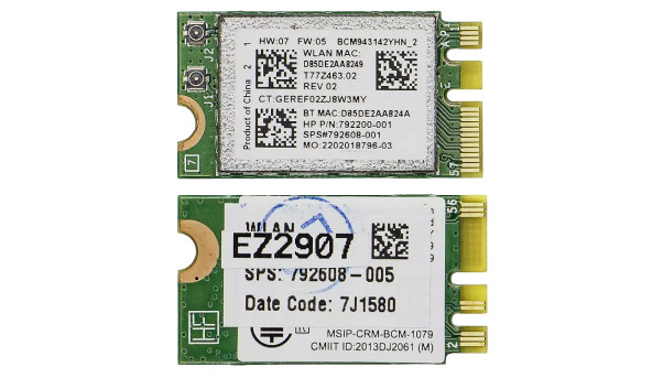 Адаптер Wi-Fi снят с ноутбука HP 15-ay BCM943142Y 792608-001 Б/У