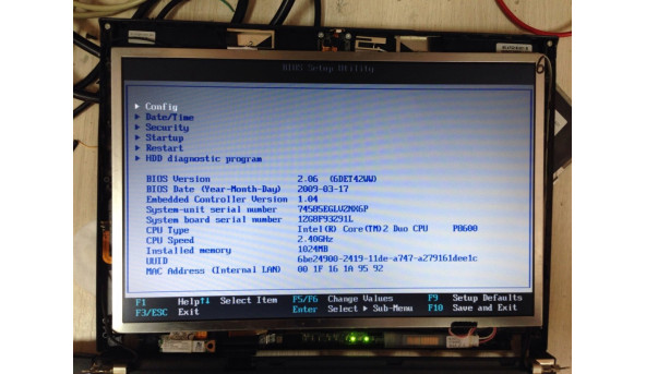Матриця Samsung, LTN121AT02, CCFL 1-Bulb, 12.1", 1280x800, Б/В, при роботі міняються кольори