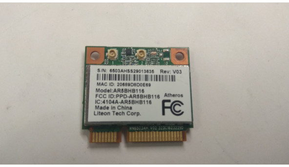 Адаптер wi-fi, снят с ноутбука Acer Aspire V5-122p, AR5BHB116, DA104328, Б / У