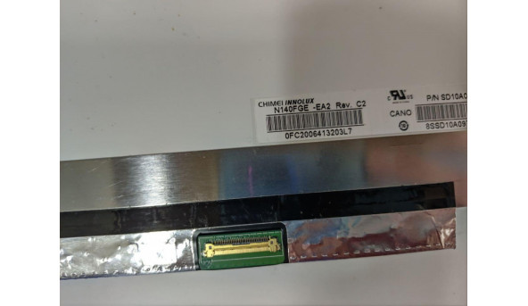 Матриця CHI MEI INNOLUX, N140FGE-EA2 Rev:C2, 14.0'', LED, HD+ 1600x900, 30-pin, Slim, б/в, Має подряпини та чорні плямки, помітні при роботі - 304305