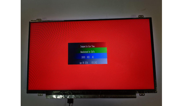 Матриця Chi Mei INNOLUX, N140FGE-EA2 Rev:C2, 14.0'', LED, HD+ 1600x900, 30-pin, Slim, б/в, Засвітів немає, але присутні подряпини які помітні при роботі - 304310