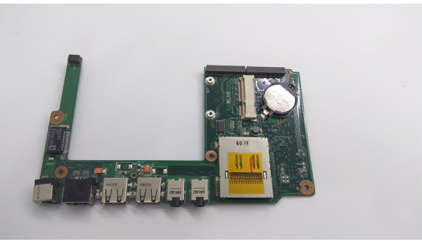 Плата с разъемами USB, Разъем питания (требуется замена (фото)), Card Reader и ETHERNET для ноутбука Asus U35JC б / В.В хорошем состоянии, без повреждений.