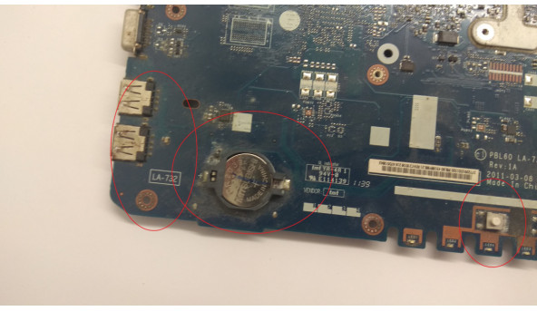 Материнська плата для ноутбука Asus K53U, LA-7322P, Б/В. Має впаяний процесор AMD E-Series, E-450, EME450GBB22GV - 304438