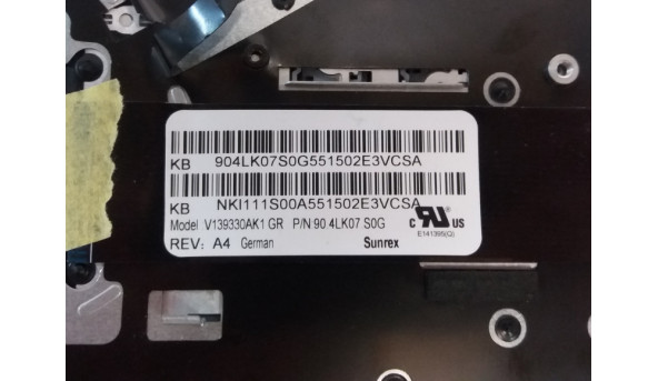 Середня частина корпуса для ноутбука Acer Aspire ES1-331, 13.3", 439.03401.0002, Б/В. Клавіатура протестована, робоча, Кріплення всі цілі. - 304669
