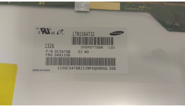 Матриця Samsung, LTN156AT32, 15.6", LED, WXGA 1366x768 HD, Б/В - 305175