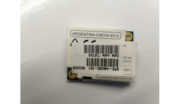 Modem board, снят с ноутбука HP Compaq 6910p, 446433-001, Б / У, в хорошем состоянии, без повреждений. - 305425