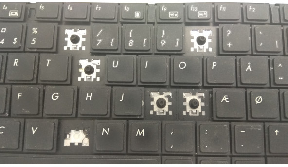 Клавіатура для ноутбука HP Probook 6540b, 6545b, 6550b, 6555b, Б/В, Відустні декілька клавіш (фото), та є зламані кріплення (фото), Клавіатура робоча, протестована - 305481