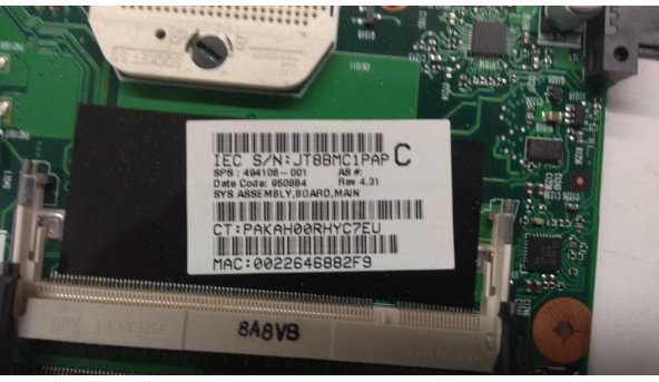 Материнська плата для ноутбука HP Compaq 6535S, 6735S, 494106-001, Б/В, неробоча - 305849