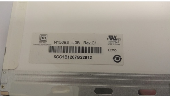 Матрица Chi Mei Optoelectronics, N156B3-L0B Rev. C1, 15. 6 ", CCFL 1-Bulb, WXGA 1366x768 HD, Б / У - 305925