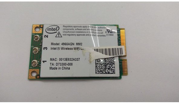 Адаптер WI-FI, снят с ноутбука Asus A6000, F3S, D73380-008, Б / У, в хорошем состоянии, без повреждений.