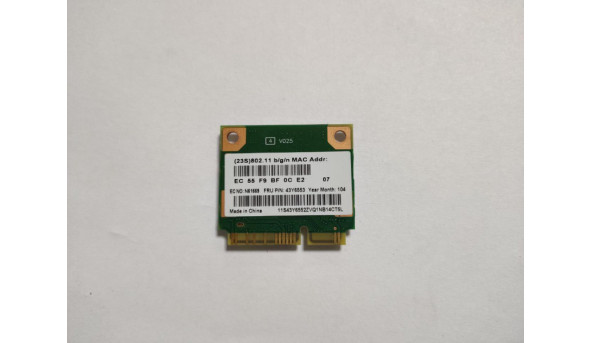 Адаптер WiFi знятий з ноутбука Lenovo ThinkPad Edge 15, T410, T510, 43Y6553, RTL8191SE, Б/У. В хорошому стані. - 306750