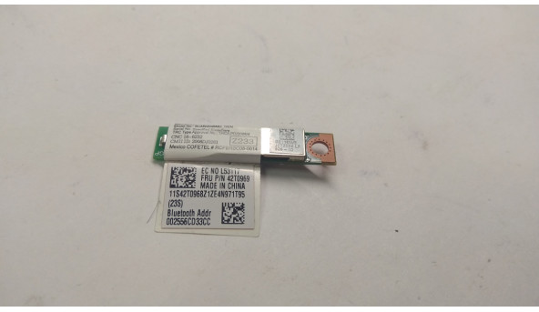Адаптер Bluetooth снят с ноутбука Lenovo Thinkpad R400, T400, T500, X200, 42T0969, Б / У. В хорошем состоянии, без повреждений. - 307020